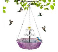 Outdoor Solar Bird Bath - Hummingbird Bath Fountain | 12in Diameter with Solar Pump, Polyresin Basin with UV Protection, Garden Decor for Patio Backyard Front Yard Balcony Courtyard Park