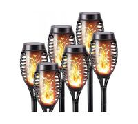 Outdoor Solar Flame Lights - 6 Pack Waterproof Solar Torch Light, Solar Flickering Flame Light for Decor, Garden, Patio, Paths