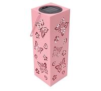 Outdoor Solar Lantern, LED Light with Automatic On/Off, Decorative Hanging Solar Lamp for Garden, Backyard, Patio, Yard, Pink Iron Garden Lamp (158 characters)