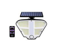 Outdoor Solar Light with Remote Control Human Body Infrared Sensor & Motion Sensor 160 LEDs IP65 Waterproof Solar Security Lights for Yard Garage