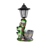 Outdoor Solar Powered Animal Flowerpot Resina Garden Decoration for Pathways (B)