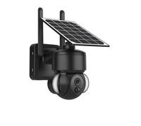 Outdoor Solar Wireless PTZ Garden CCTV Security Camera | HD Da 4 MP, Batteria Da 7500 MAh E Pannello Solare Da 5 W,(Black Wifi Camera)