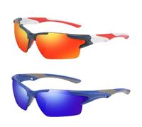 Outdoor Sports Polarized Sunglasses for Hiking and Polarized Glasses,Driving Windproof Sand Goggle, Arancione/blu