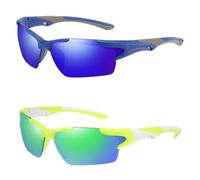 Outdoor Sports Polarized Sunglasses for Hiking and Polarized Glasses,Driving Windproof Sand Goggle, Blu/Grigio