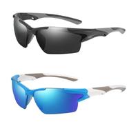 Outdoor Sports Polarized Sunglasses for Hiking and Polarized Glasses,Driving Windproof Sand Goggle, Nero / Blu