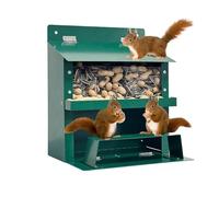 Outdoor Squirrel Picnic Table Feeder, Decorative Wildlife, Feeding Station Ducks, 20,5 x 15,8 x 23 cm Birds, Chipmunks, Chickens, Backyard Nature Watching and Winter Food Supply