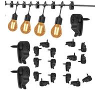 Outdoor String Light Clips - 50 Pieces Festive Lighting Hangers | Christmas Light Hooks | Christmas Lights Hooks for Holiday Patio Restaurant Event Party Garden Coffee Shop Backyard Wedding Fence