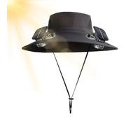 Outdoor Sun Hat Solar Fans, Bucket Fishing Fan, Breathable Cooling Sunhat with Charging for Cycling, Trekking, Farming, Beach, Hiking, Gardening, Travel, 18.9x22.05 Inches