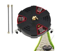 Outdoor Surfaces Cleaners - Durable Steel Washer Accessory, Rotating Cleaning Nozzle, Three Wheel Pressure Scrubber | Multifunctional Equipment For Driveways Sidewalks Patios Decks Concrete