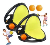 Outdoor Toss Catch Ball Game - Baseball Style Training Toy Set, Easy Grip Hand Catchers | Interactive Play Equipment for Backyard Lawn Family Gathering Outside Pool