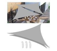 Outdoor UV Protect Triangle e Vela con D-Ring, baldacchino impermeabile, 98% Sune per giardino, patio, balcone, grigio chiaro, 5,1x5,1x7.