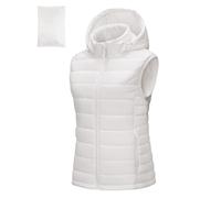 Outdoor Ventures Gilet trapuntato da donna con cappuccio, ripiegabile, per | Impermeabile, caldo, leggero, 3 tasche, ibrido foderato, cerniera su tutta la lunghezza, per escursioni, campeggio, viaggi