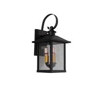 Outdoor Wall Lamp Waterproof Outdoor Wall Sconce Simple Courtyard E27 Square Wall Lantern For Aisle Staircase Terrace Hotel Restaurant Living Room Balcony Wall Light (Black)