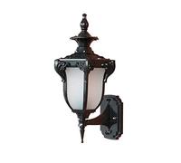 Outdoor Wall Sconce-Light E27 Retro Exterior Wall Mount Light Fixture, European Style Patio Ip54 Waterproof Lantern Wall Lamp Porch Aluminum Wall Sconce Lighting With Seeded Glass Shade/Black/18*38Cm