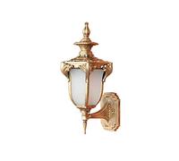 Outdoor Wall Sconce-Light E27 Retro Exterior Wall Mount Light Fixture, European Style Patio Ip54 Waterproof Lantern Wall Lamp Porch Aluminum Wall Sconce Lighting With Seeded Glass Shade/Bronze/18*38Cm