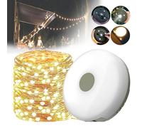 Outdoor Waterproof Portable Stowable String Light,Luce A Corda Riponibile Portatile Impermeabile per Esterni,Camping String Lights Outdoor,USB Charging-Portable Camping Lights for Camping-8M||Warm