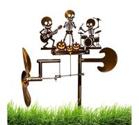 Outdoor Wind Spinner Halloween 27inch Decorative Skull Rock Band Windmill