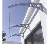 Outdoor Window Awning Canopy with Polycarbonate Cover Aluminum Bracket Front Door Sun Shade for UV Rain and Snow Protection White 100x240cm