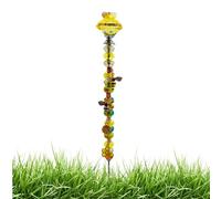 Outdoor Yard Stakes - Statuetta di vivace con pietra di, confine giardino fiorito fatto a mano | Statua colorata per prato, in metallo decorativo scintillante vasi