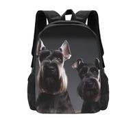 Outdoor Zainetto Scuola Cute Schnauzer Dog Print Backpack Casual Borse Da Scuola Per Trekking, Escursionismo, Scuola, 42X32X14Cm