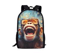 Outdoor Zaino Per Le Scuole Funny Monkey Zaino Università L'Uso Quotidiano Borse Da Scuola Per Adulti, Idea Regalo, Scuola, 42X32X14Cm