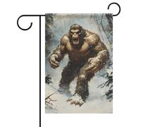 Outdoorbandiera Angry Bigfoot Snowstorm Appendere Bandiera Verticale Con 2 Occhielli Decorazioni Da Esterno Per Festa Prato La Casa 12X18 Inch