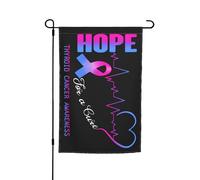 Outdoorbandiera Hope For A Heal Thyroid Cancer Awareness Robuste Bandiera Decorativa Appendere Bandiere Giardino Per Fattoria Vacanza Piantone 12X18 Inch