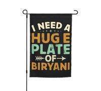 Outdoorbandiera I Need A Huge Plate Biryani Robuste Bandiera Garden Con 2 Occhielli Striscione Da Giardino Per Casa Patio Domestiche 12X18 Inch