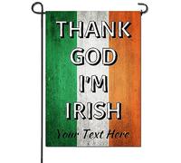 Outdoorbandiera Retro Thank God I'M Irish Resistente Alle Intemperie Striscione Con 2 Occhielli Segnali Da Giardino Per Celebrazioni Esterni Fattoria 12X18 Inch