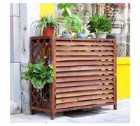OutdoorFence - Copertura per condizionatore d'aria in legno massello e pannelli decorativi a reticolo - Portavaso per fiori e persiane protettive (dimensioni: L 110 x L 50 x A 85 cm)
