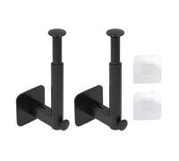 outdoorm 2pcs Hat Rack Retractable 15-20 Hats Organizer L Shaped Hooks Adhesive No Punching Baseball Cap Storage Rack for Home Kitchen Bedroom (Nera)