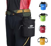 outdoorm Borsa per magnesite da arrampicata da campeggio all'aperto con cintura regolabile e spazzola per arrampicata su roccia (Nera)