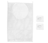 outdoorm Borsa portaoggetti per biancheria da esterno bianca e spessa, rete portaoggetti da parete per giocattoli, ideale per il bagno. (Stile non a quadri)