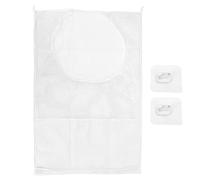 outdoorm Borsa portaoggetti per biancheria da esterno bianca e spessa, rete portaoggetti da parete per giocattoli, ideale per il bagno. (Stile a griglia)