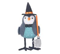 outdoorm Tavolo Tessuto Ornamento per uccelli Prendi una scopa Base stabile Decorazione carina per figurine di uccelli in piedi in tessuto