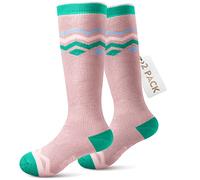 OutdoorMaster Calze da sci per bambini, calze termiche con polsino antiscivolo (OTC) per uomini e donne