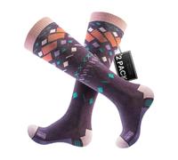 OutdoorMaster Calze Termiche Sci in Cotone Premium - Calze Trekking Uomo/Donna - Confezione 2 Paia, Altezza al Polpaccio - Traspiranti, Antiscivolo e Resistenti, per Sci, Snowboard e Outdoor