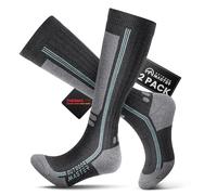 OutdoorMaster Calzini da sci in lana merino, Calzini termici a compressione di cuscini leggeri per uomo e donna, Calze da snowboard a freddo sul polsino antiscivolo, Ridurre il dolore muscolare