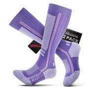 OutdoorMaster Calzini da sci in lana merino, Calzini termici a compressione di cuscini leggeri per uomo e donna, Calze da snowboard a freddo sul polsino antiscivolo, Ridurre il dolore muscolare