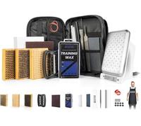 OutdoorMaster Kit di accordatura e ceretta per sci e snowboard con ceretta, cera universale, accordatore per bordi, spazzola, raschietto, Ptex, vite di fissaggio, cinturino in gomma (nero, standard M)