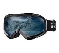 OutdoorMaster Maschera da Sci OTG Premium Unisex, Antiappannamento Maschera Snowboard, Protezione UV al 100% Occhiali da Sci, Maschere Sci per Uomo, Donna, Ragazzi e Ragazze (Blu VLT 60%)