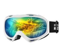 OutdoorMaster Maschera da Sci OTG Premium Unisex, Antiappannamento Maschera Snowboard, Protezione UV al 100% Occhiali da Sci, Maschere Sci per Uomo, Donna, Ragazzi e Ragazze (Revo Oro VLT 13%)