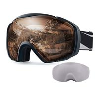 OutdoorMaster Maschera da Sci Premium Unisex con Custodia, Occhiali da Snowboard, Occhiali da Sci, Protezione UV al 100%, Occhiali da Sci Antiappannamento per Donne, Uomini, Ragazzi e Ragazze