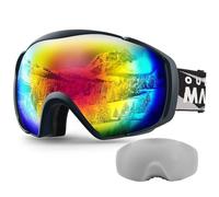 OutdoorMaster Maschera da Sci Premium Unisex con Custodia, Occhiali da Snowboard, Occhiali da Sci, Protezione UV al 100%, Occhiali da Sci Antiappannamento per Donne, Uomini, Ragazzi e Ragazze