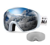 OutdoorMaster Maschera da Sci Premium Unisex con Custodia, Occhiali da Snowboard, Occhiali da Sci, Protezione UV al 100%, Occhiali da Sci Antiappannamento per Donne, Uomini, Ragazzi e Ragazze