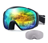 OutdoorMaster Maschera da Sci Premium Unisex con Custodia, Occhiali da Snowboard, Occhiali da Sci, Protezione UV al 100%, Occhiali da Sci Antiappannamento per Donne, Uomini, Ragazzi e Ragazze