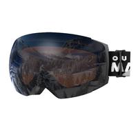 OutdoorMaster Maschera da Sci PRO, Senza cornice, Lenti intercambiabili Occhiali da Sci Snowboard, Protezione UV400 Maschera Sci da Donna&Uomo (Montatura nera Lenti argento Revo arancio VLT24%)