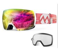 OutdoorMaster Maschera Sci Adulti Bianca Strap Rosa Lenti Rosa e Chiara VLT