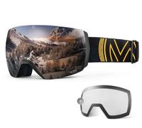 OutdoorMaster Maschera Sci Adulti Nera Lenti Argento e Chiara VLT
