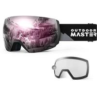 OutdoorMaster Maschera Sci Adulti Nera Lenti Argento Rosa e Chiara VLT